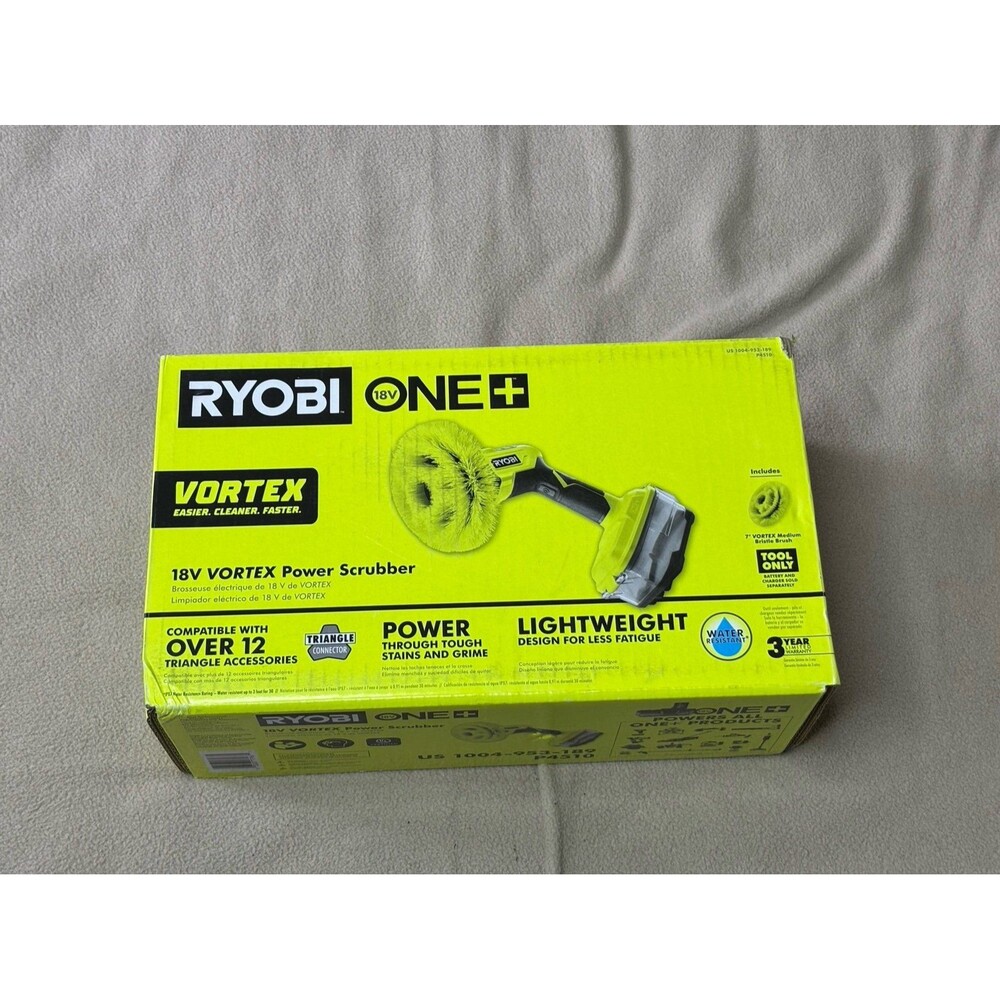 New Sealed RYOBI 18V ONE+ Vortex Power Scrubber, Battery Powered Tool Only P4510
